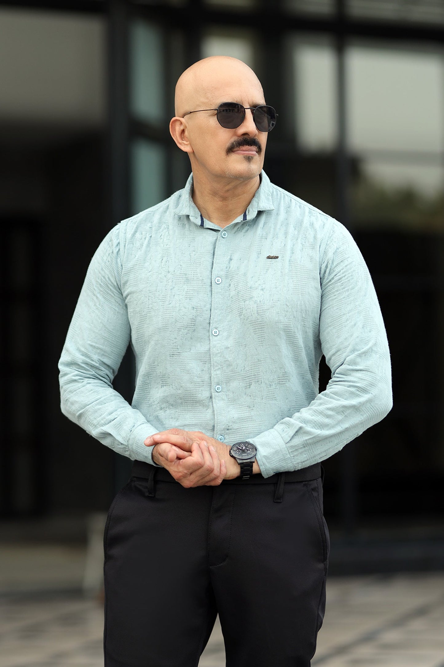 Turbo Vintage Patterend Long Sleeve Cotton Casual Shirt