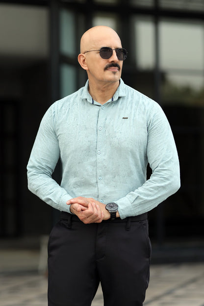 Turbo Vintage Patterend Long Sleeve Cotton Casual Shirt
