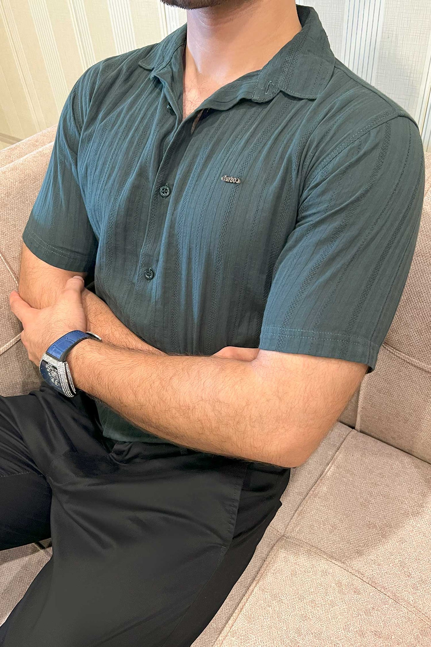 Turbo Minimalist Design Half Sleeve Casual Shirt