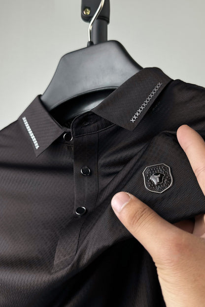 Turbo Royal Luxury Stitchless Men's Polo Shirt In Dark Grey