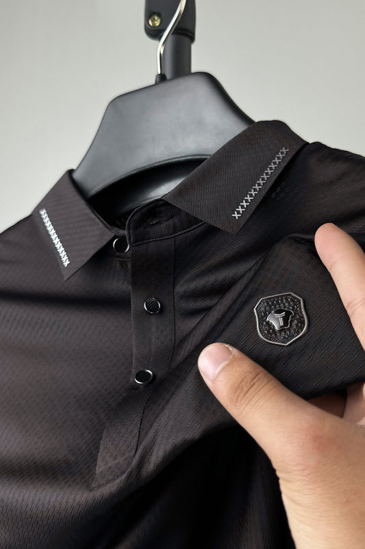 Turbo Royal Luxury Stitchless Men's Polo Shirt In Dark Grey