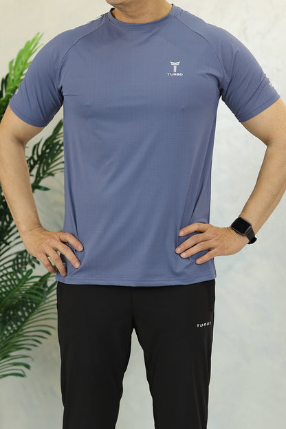 Turbo Elite Performance Series Dry-Fit Tee In Light Blue