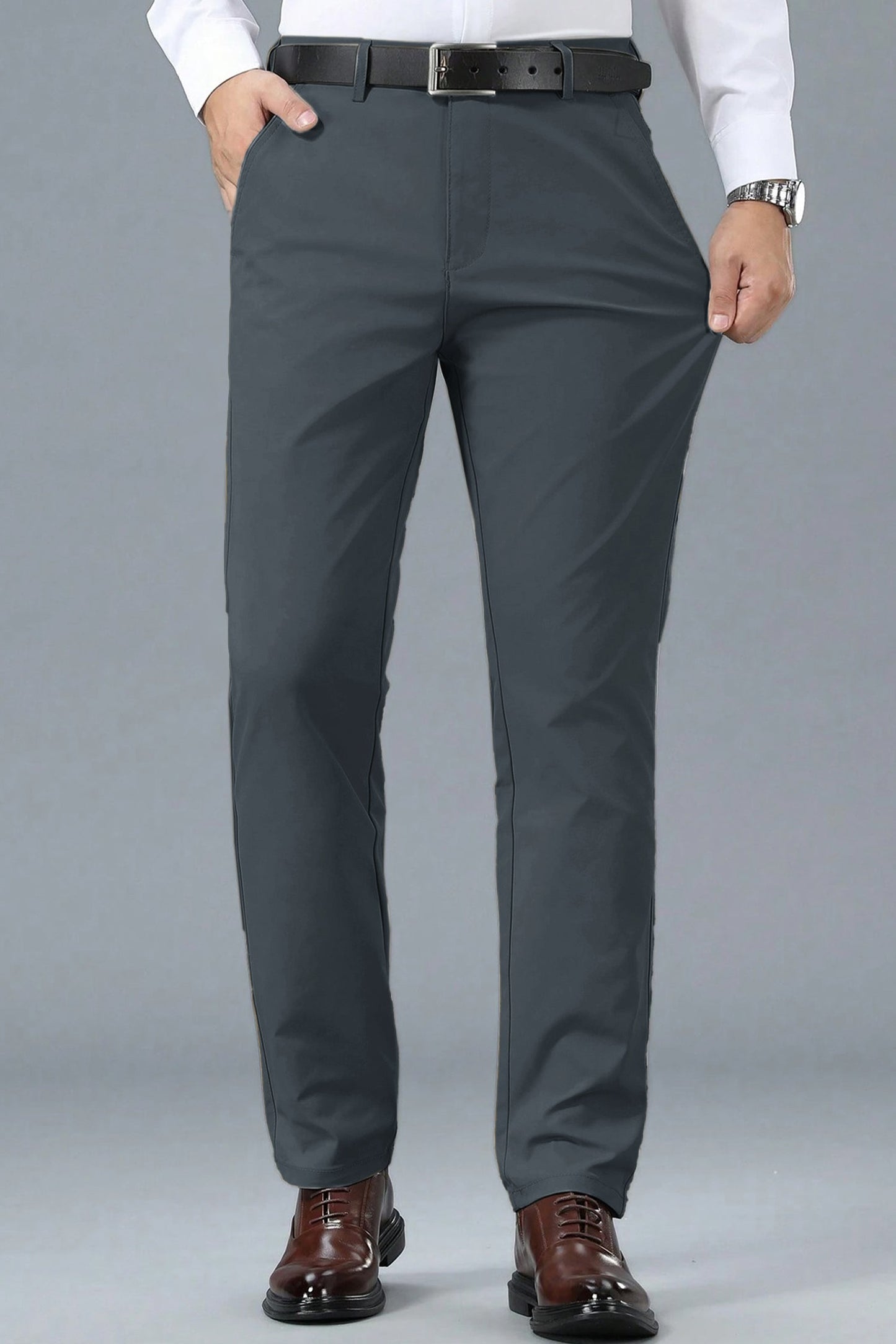 Turbo Apex Precision Weave Executive Fit Cotton Pent In Dark Grey