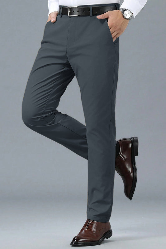 Turbo Apex Precision Weave Executive Fit Cotton Pent In Dark Grey