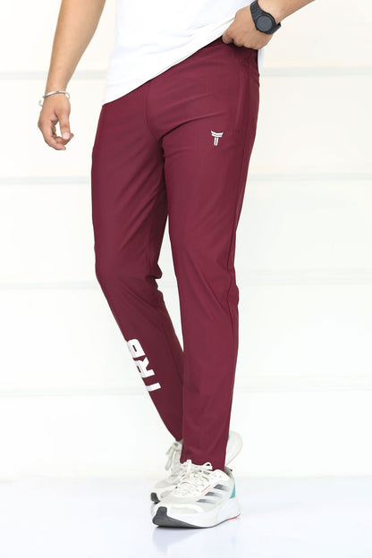 Turbo 'TRB Division' Sportswear Mesh Dry-fit Trouser In Dark Maroon