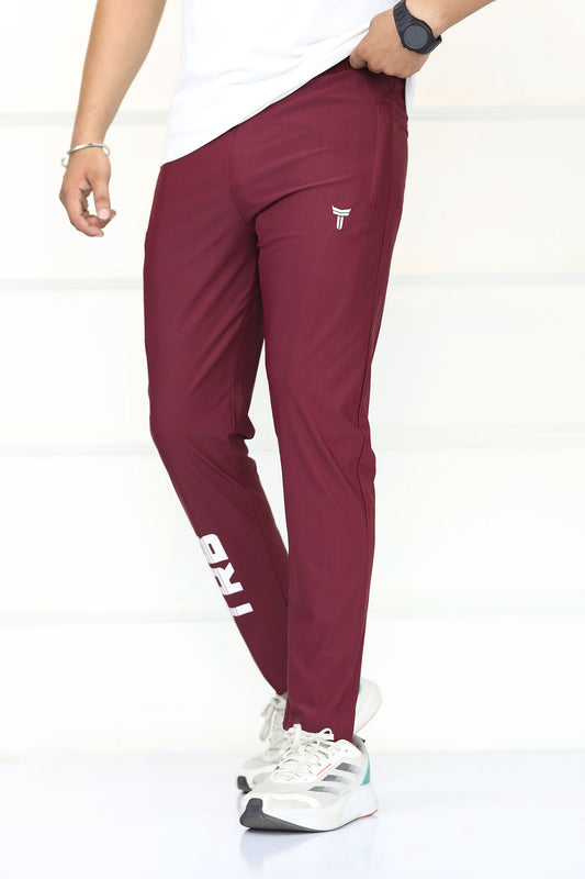 Turbo 'TRB Division' Sportswear Mesh Dry-fit Trouser In Dark Maroon