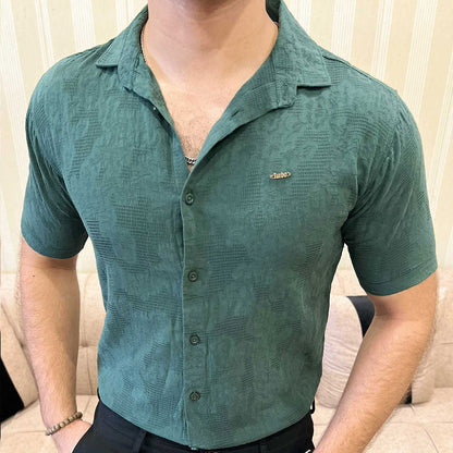 Turbo Artistic Touch Comfort Casual Shirt In Green