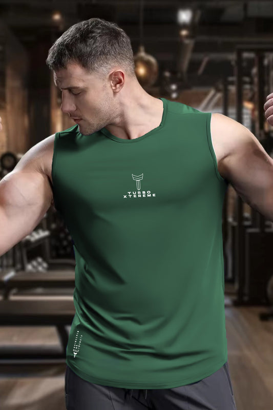 Turbo 'Xtreme Cut' Muscle Performance Men Sando In Green