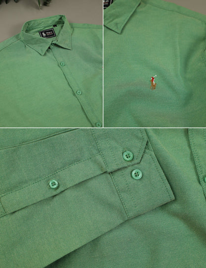 Polo Rph Lren SlimFit Classic Casual Shirt In Parrot Green