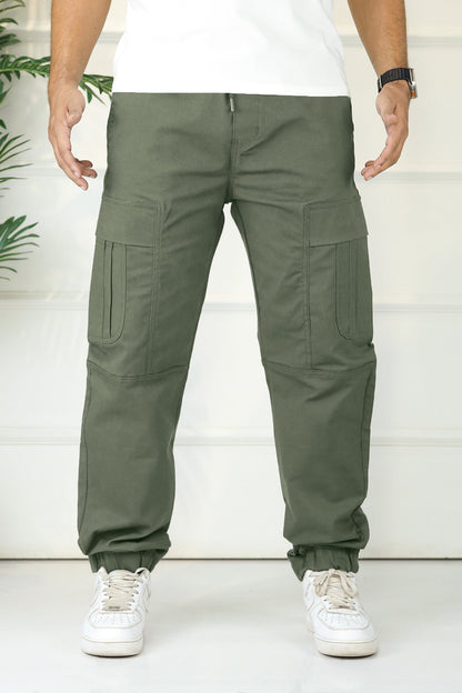 Turbo's Essential Baggy Fit Cargo Trouser In Green