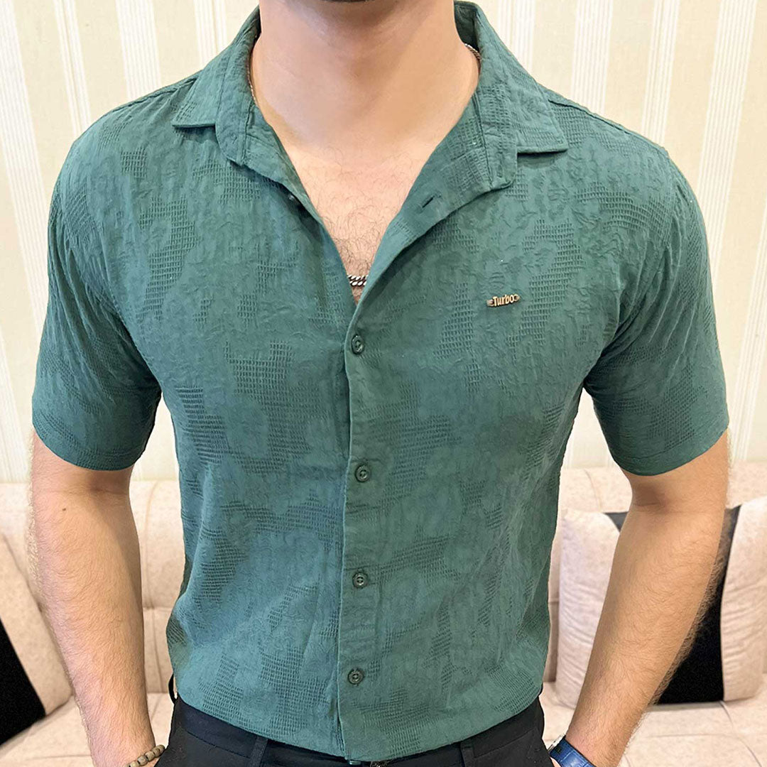 Turbo Artistic Touch Comfort Casual Shirt In Green