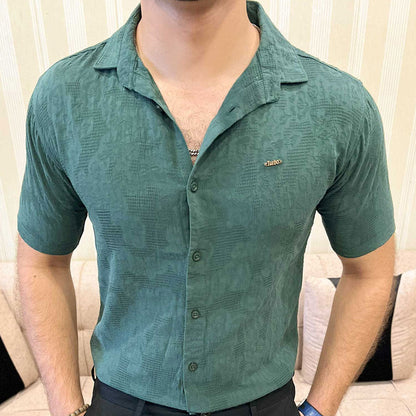 Turbo Artistic Touch Comfort Casual Shirt In Green