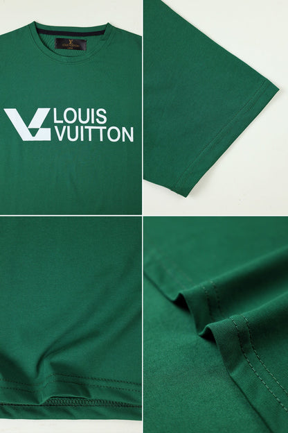 LV Maze Logo Statement Graphic Crew Neck Tee