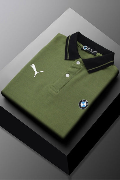 Pma BMW M Motorsports Edition Men's Polo Shirt In Green