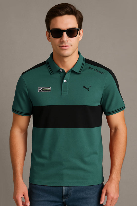 Pma x Mercedes AMG SportsLine Men’s Polo Shirt In Dark Green