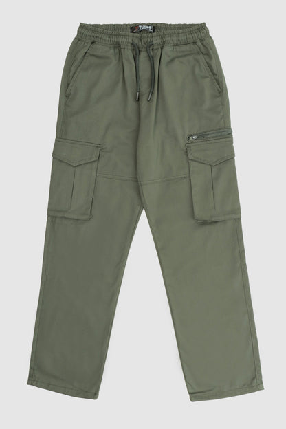 Turbo 'Recon' Division Zip-Detail Loose Bottom Cargo Trouser In Green