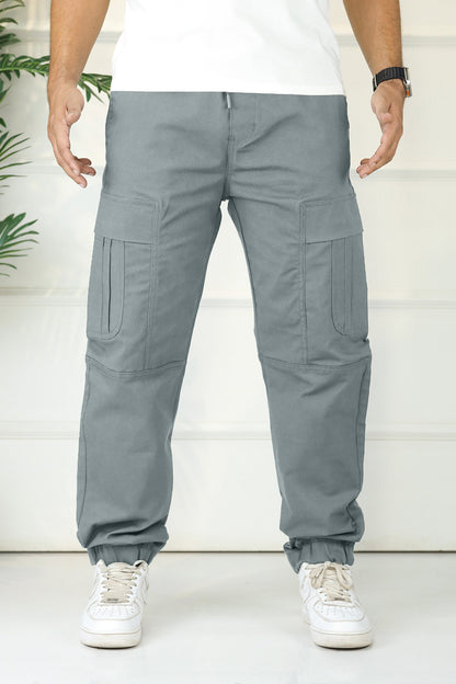 Turbo's Essential Baggy Fit Cargo Trouser In Grey