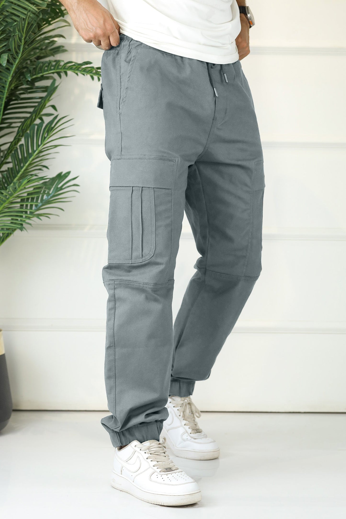 Turbo's Essential Baggy Fit Cargo Trouser In Grey