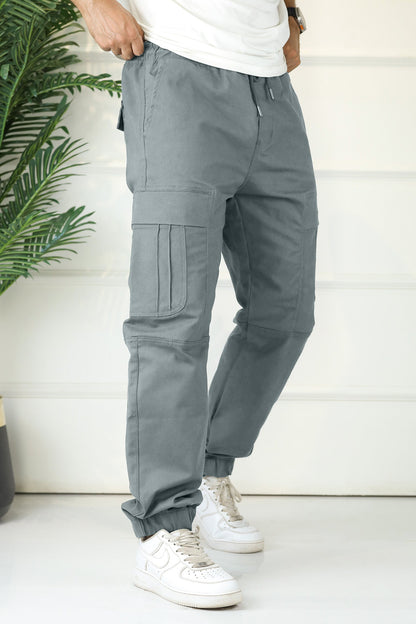 Turbo's Essential Baggy Fit Cargo Trouser In Grey