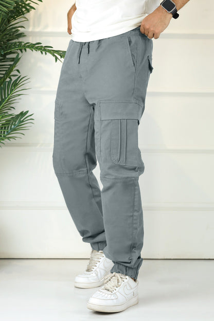 Turbo's Essential Baggy Fit Cargo Trouser In Grey