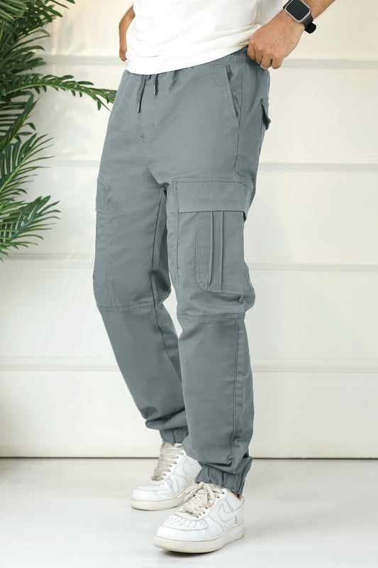 Turbo's Essential Baggy Fit Cargo Trouser In Grey