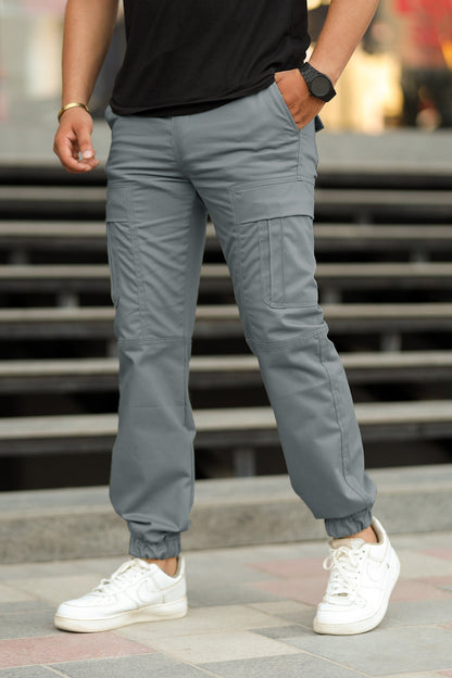 Turbo's Essential Baggy Fit Cargo Trouser In Grey
