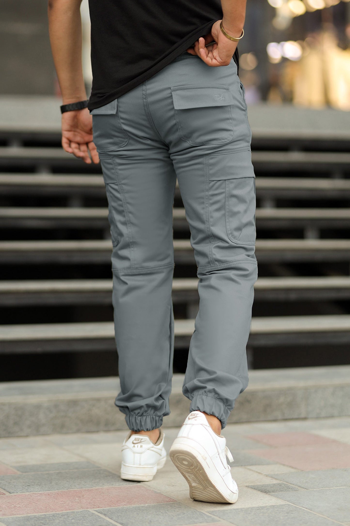 Turbo's Essential Baggy Fit Cargo Trouser In Grey