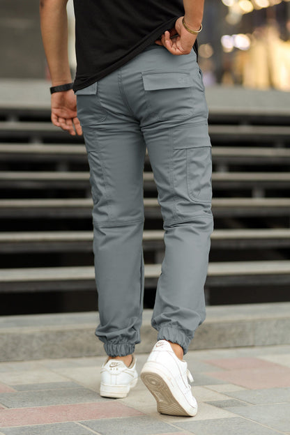 Turbo's Essential Baggy Fit Cargo Trouser In Grey