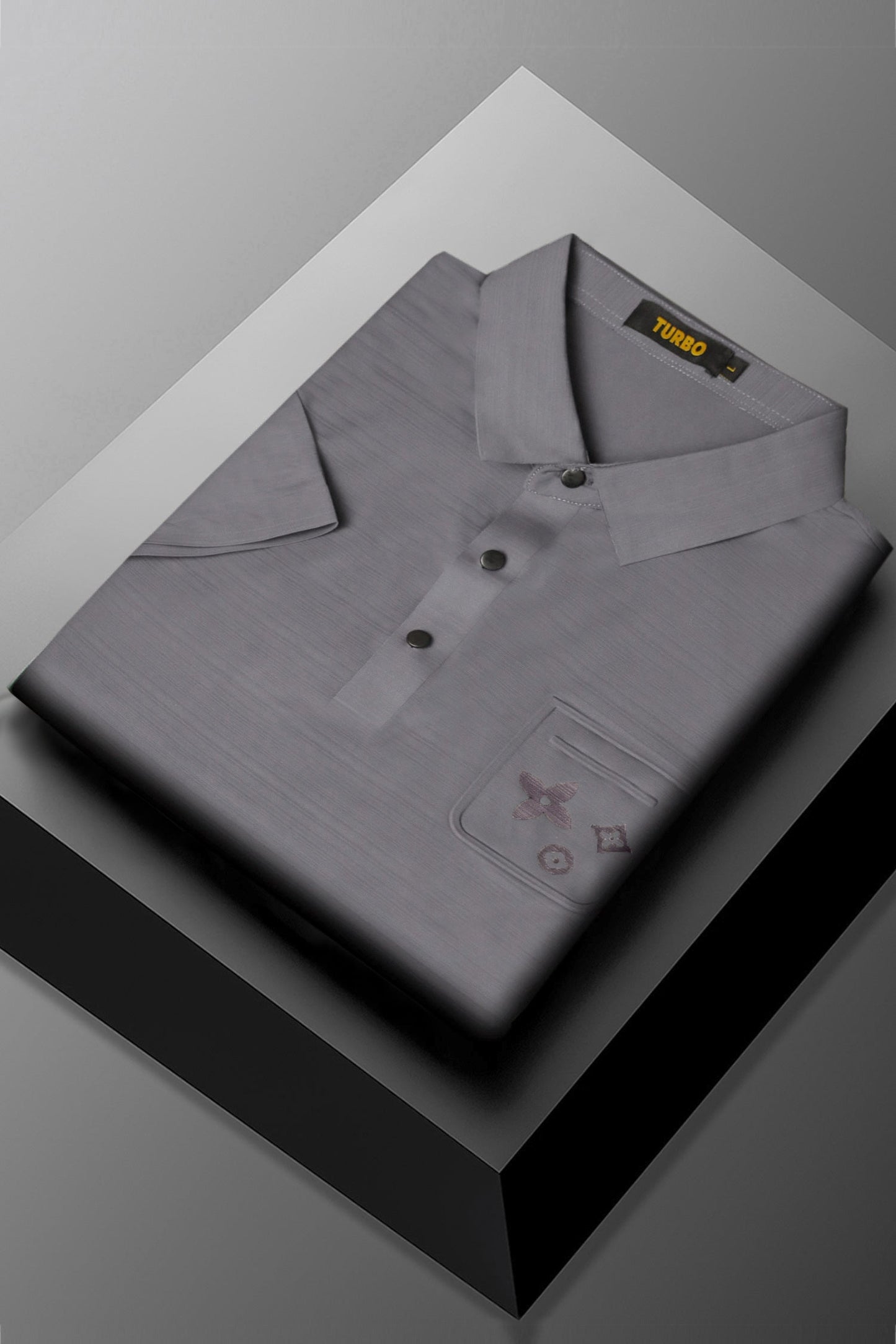 Turbo Midnight Self Lining Men's Polo Shirt In Grey