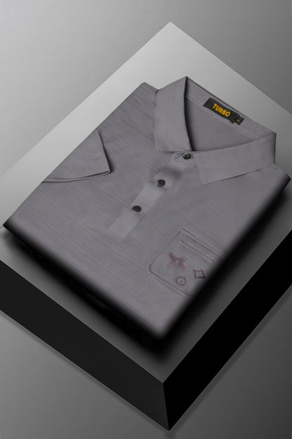 Turbo Midnight Self Lining Men's Polo Shirt In Grey