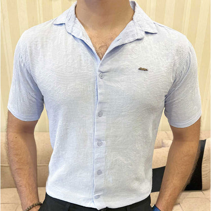 Turbo Artistic Touch Comfort Casual Shirt In Light Blue