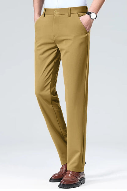 Turbo Axis Intelli-Drape Refined Fit Twil Cotton Pent In Khaki