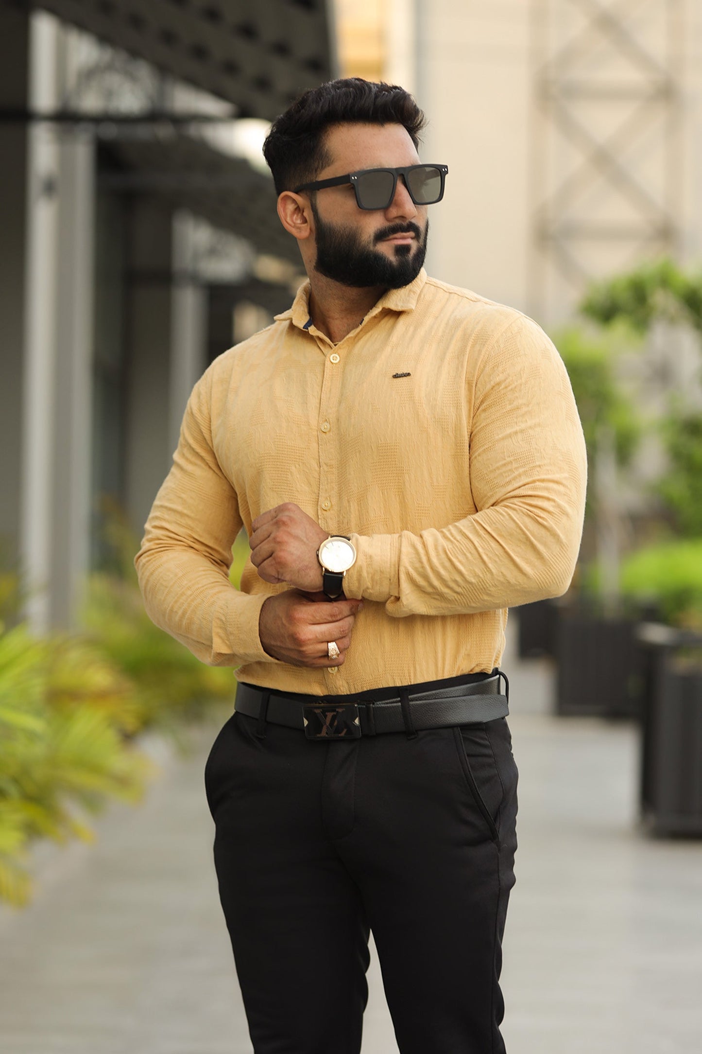 Turbo Vintage Patterend Long Sleeve Cotton Casual Shirt