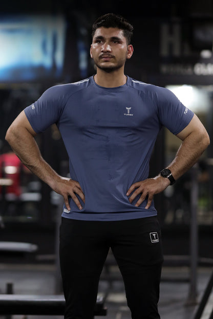 Turbo Elite Performance Series Dry-Fit Tee In Light Blue