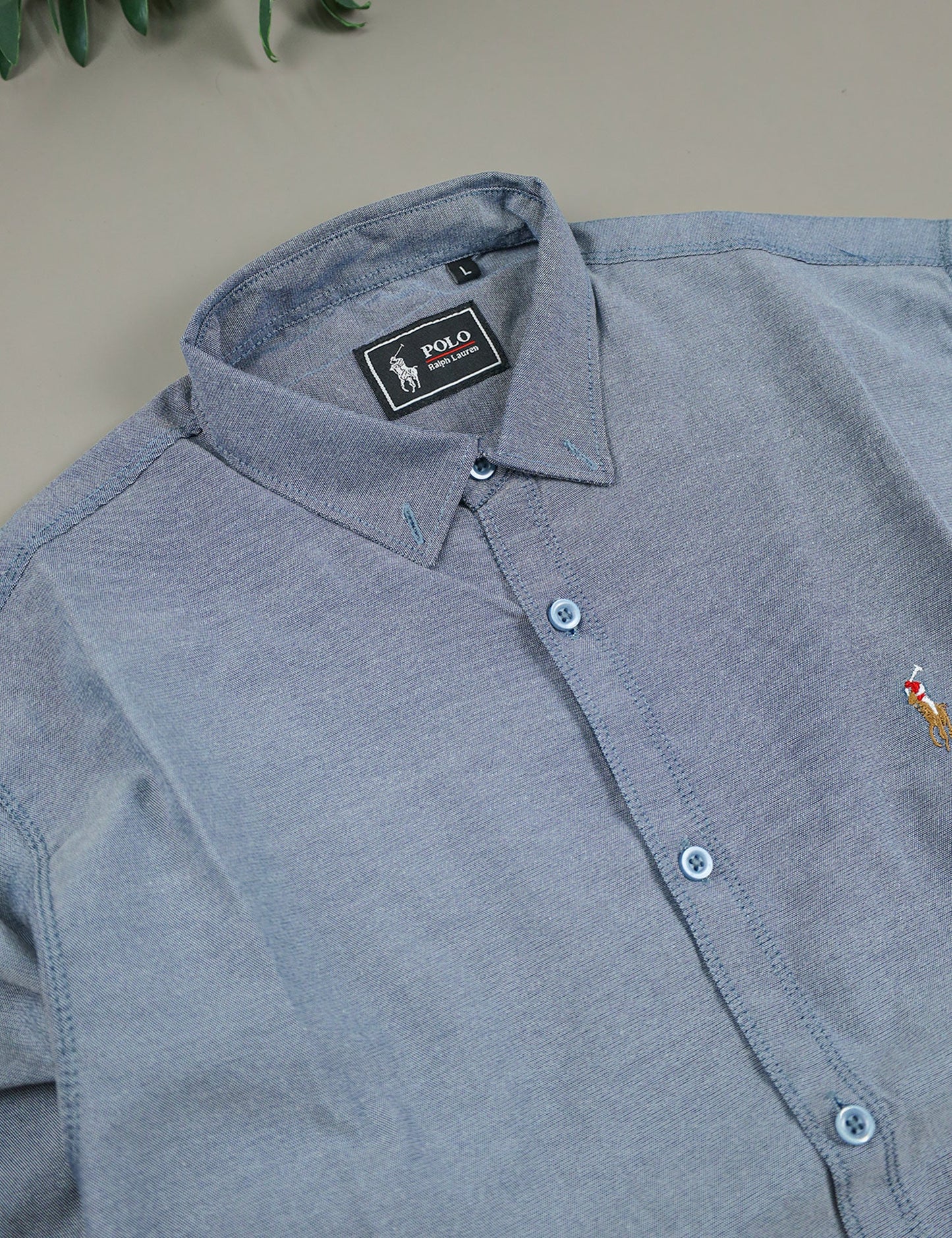 Polo Rph Lren SlimFit Classic Casual Shirt In Light Blue