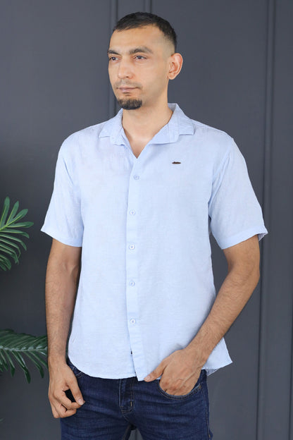 Turbo Artistic Touch Comfort Casual Shirt In Light Blue