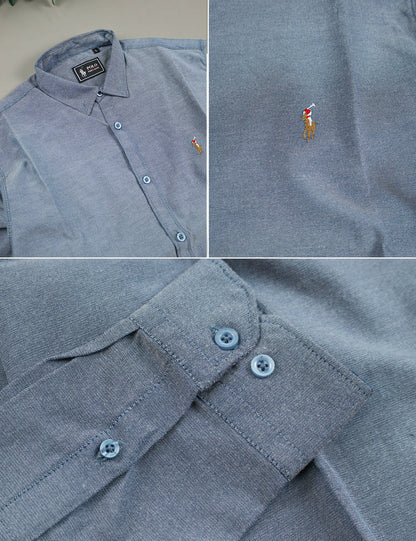 Polo Rph Lren SlimFit Classic Casual Shirt In Light Blue