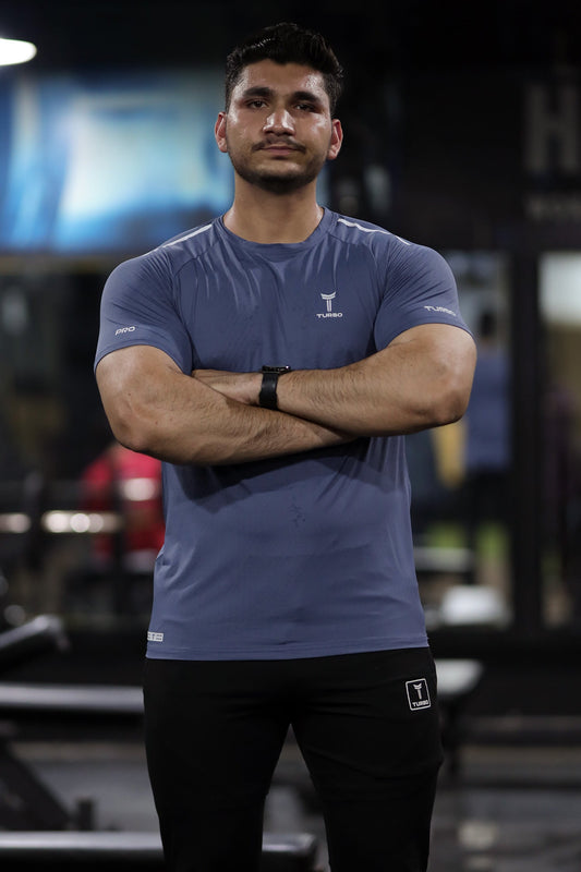Turbo Elite Performance Series Dry-Fit Tee In Light Blue