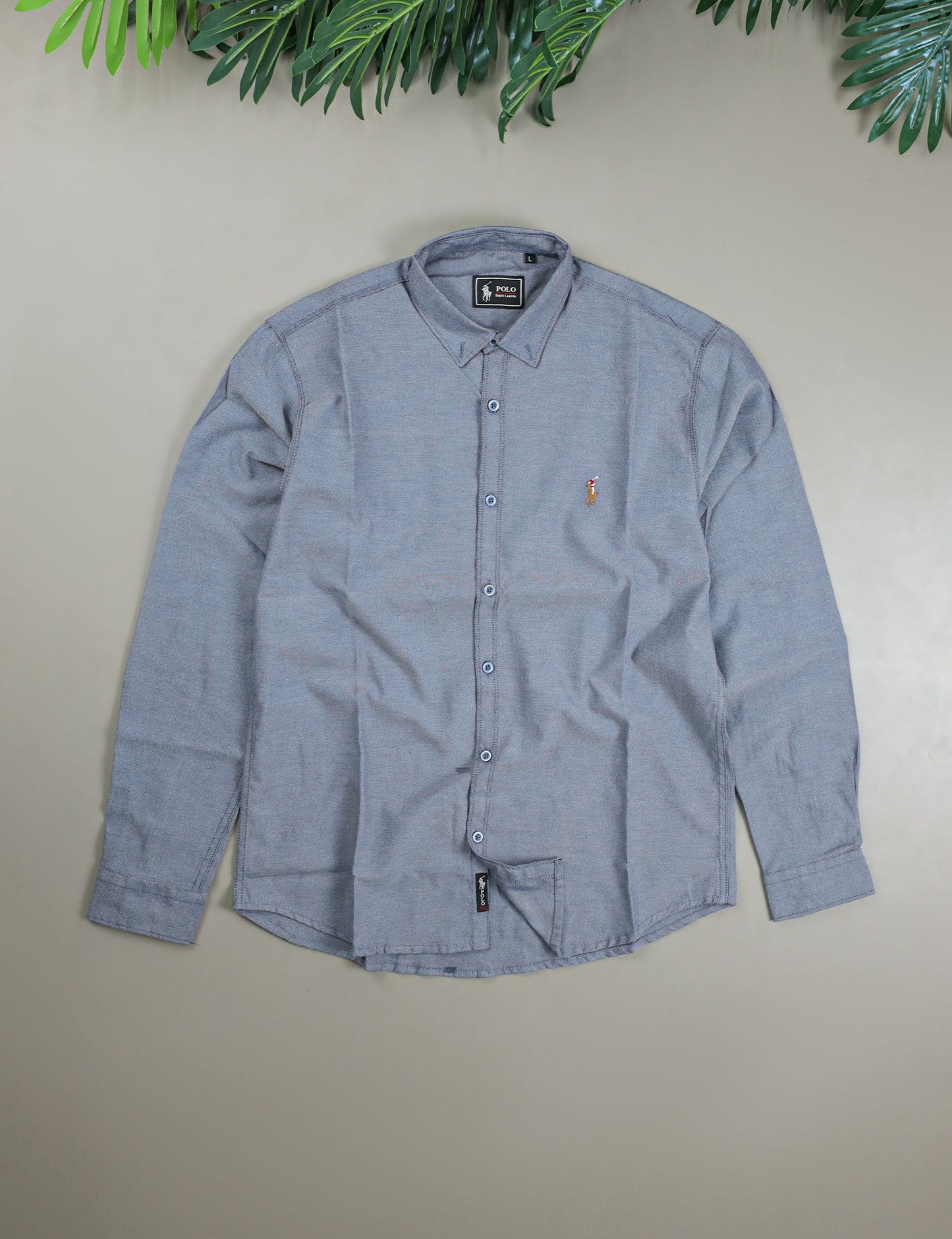 Polo Rph Lren SlimFit Classic Casual Shirt In Light Blue