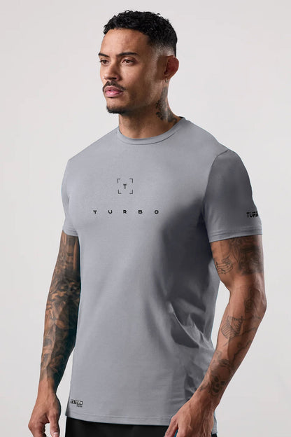 Turbo Scan Energy Breathable Mesh Dry-Fit Tee In Light Grey