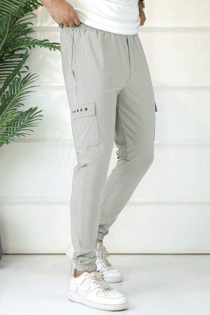 Turbo's Essential Workout Running Men's Dryfit Trouser In Light Grey