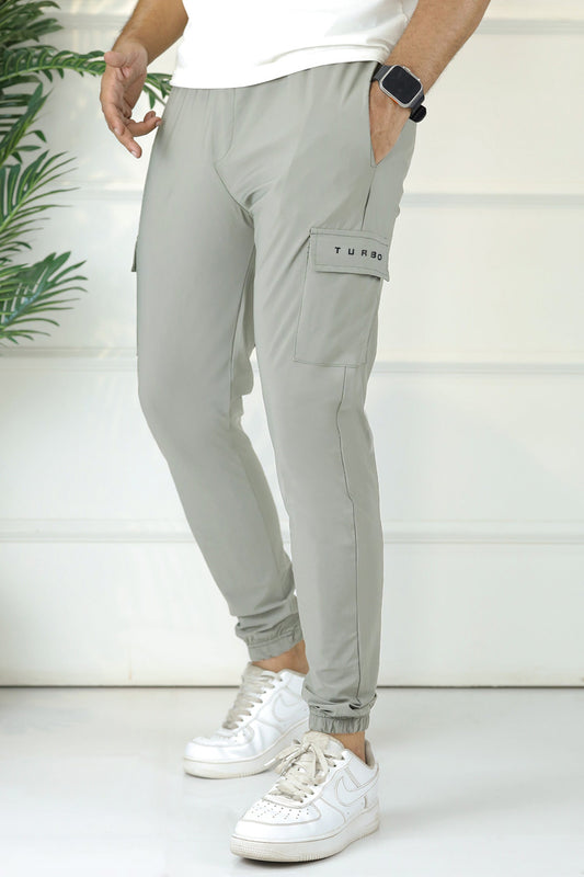 Turbo's Essential Workout Running Men's Dryfit Trouser In Light Grey