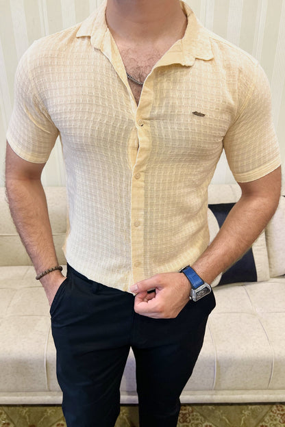 Turbo Designer Motif Embossed Casual Shirt