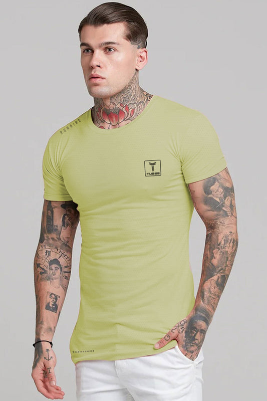 Turbo 'Aero-Flow' Perforated Running Dry-Fit Tee In Light Lemon