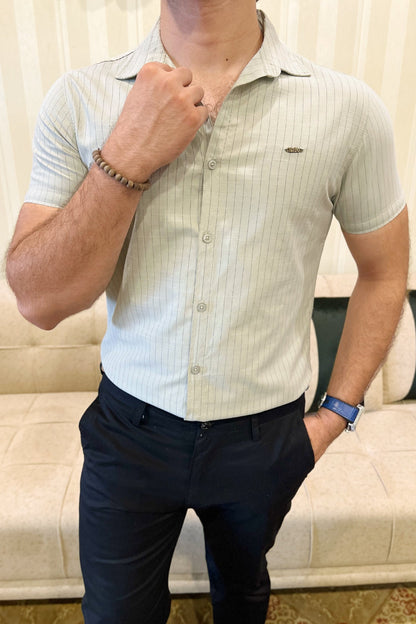 Turbo Creamline Striped Comfort Casual Shirt