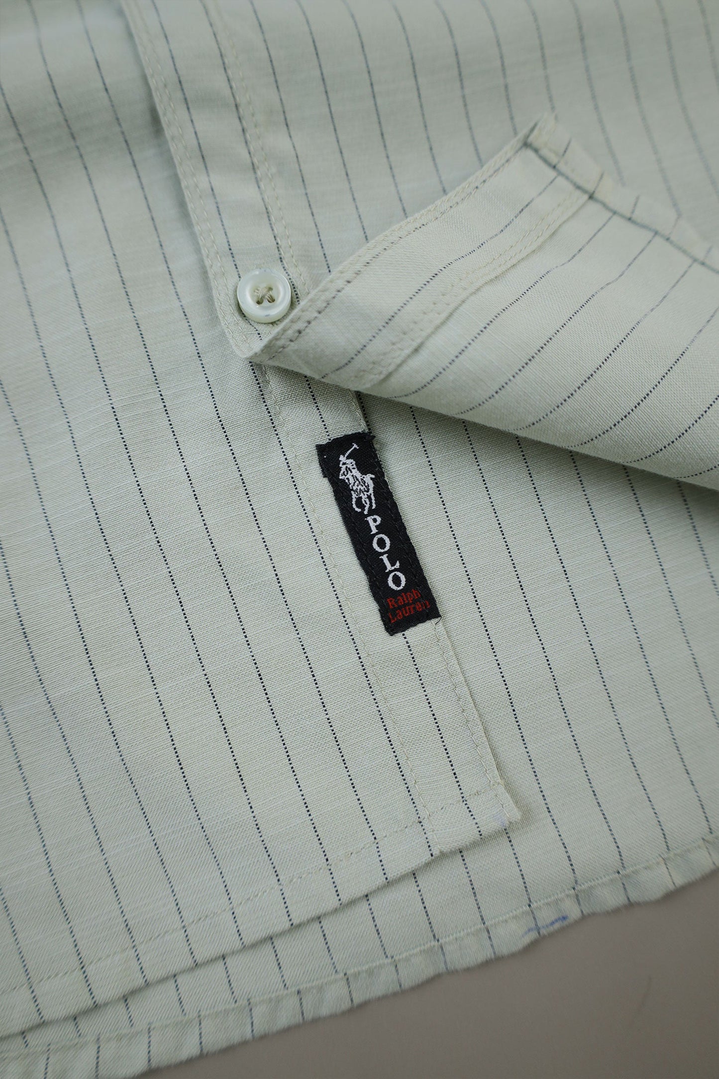 Polo Rph Lren Button Down Striped Casual Shirt In Light Moss Green