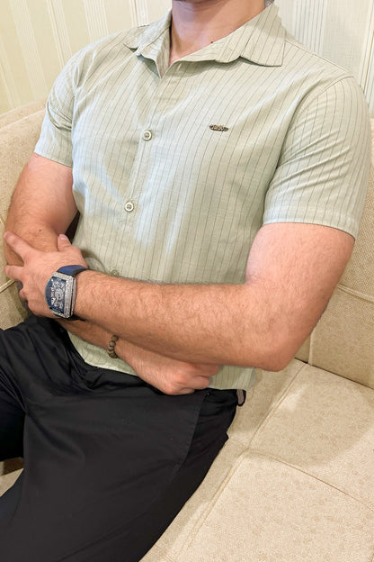 Turbo Creamline Striped Comfort Casual Shirt