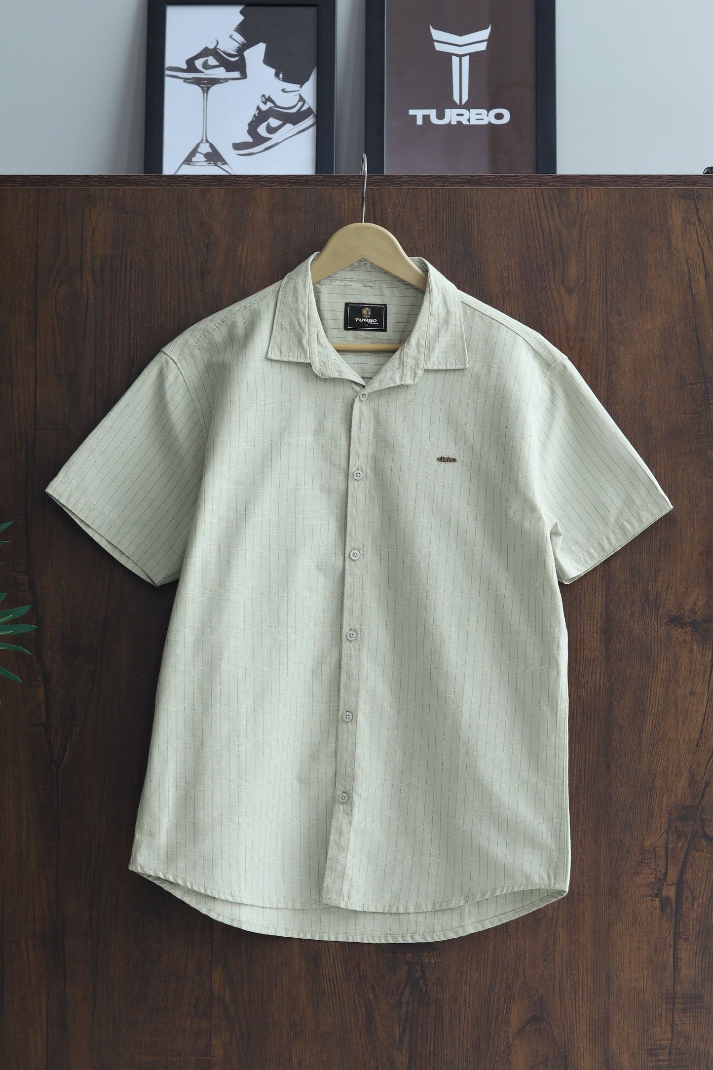 Turbo Creamline Striped Comfort Casual Shirt