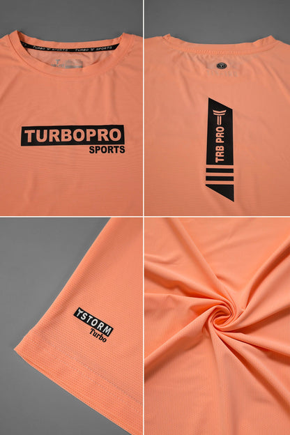 Turbo Pro Sports Climalite Mesh Dry-Fit Tee In Light Orange