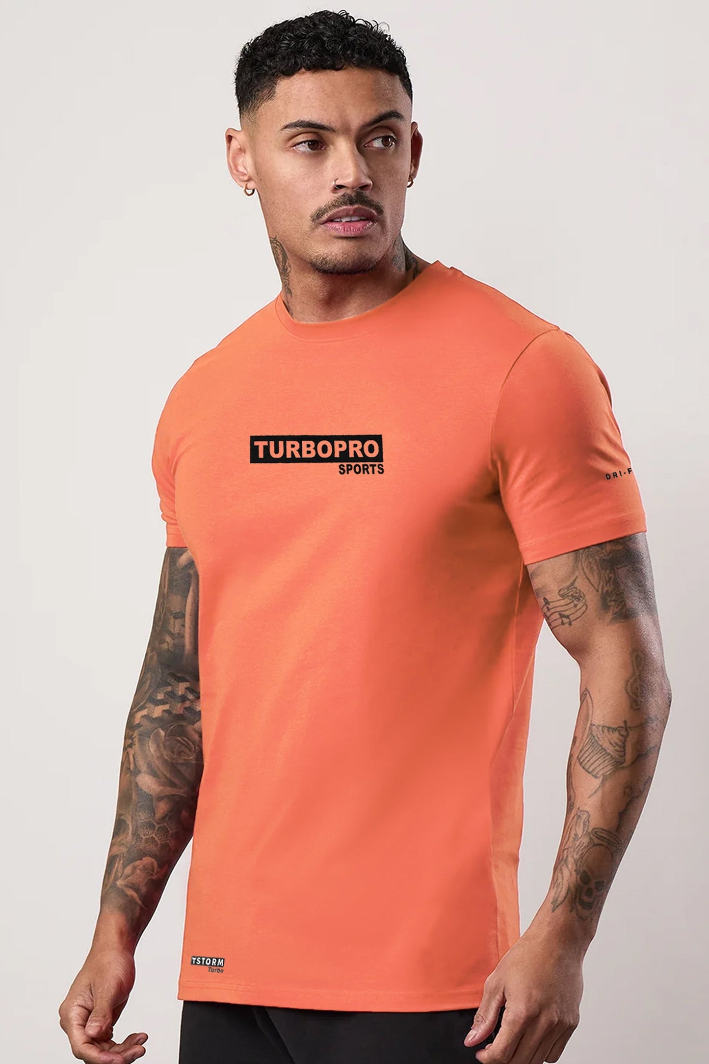 Turbo Pro Sports Climalite Mesh Dry-Fit Tee In Light Orange